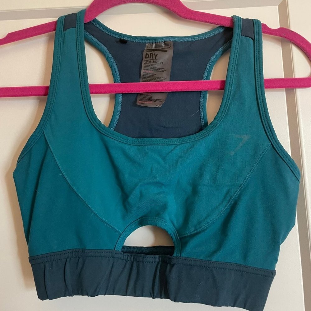 GYMSHARK Color Block Key Hole Sports Bra